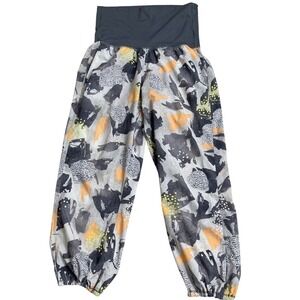 Lululemon OM High Rise Abstract Print Jogger Pants Grey Orange Yellow Size 6